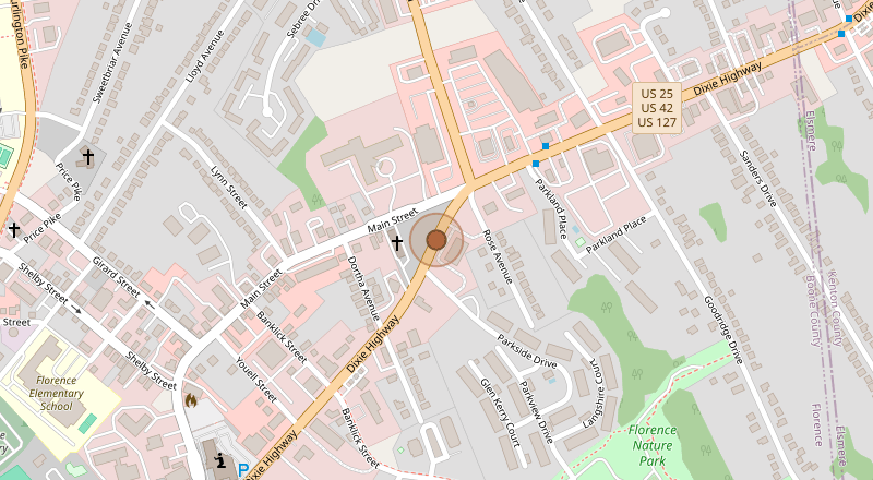Map showing the Viewpoint Psychological Services Florence office