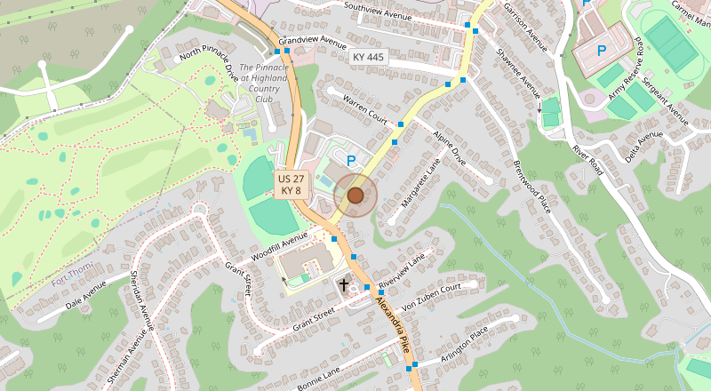 Map showing the Viewpoint Psychological Services Ft. Thomas office